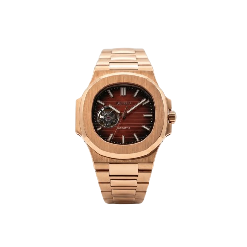Nautiko - Rose Gold Chocolate Open Movement