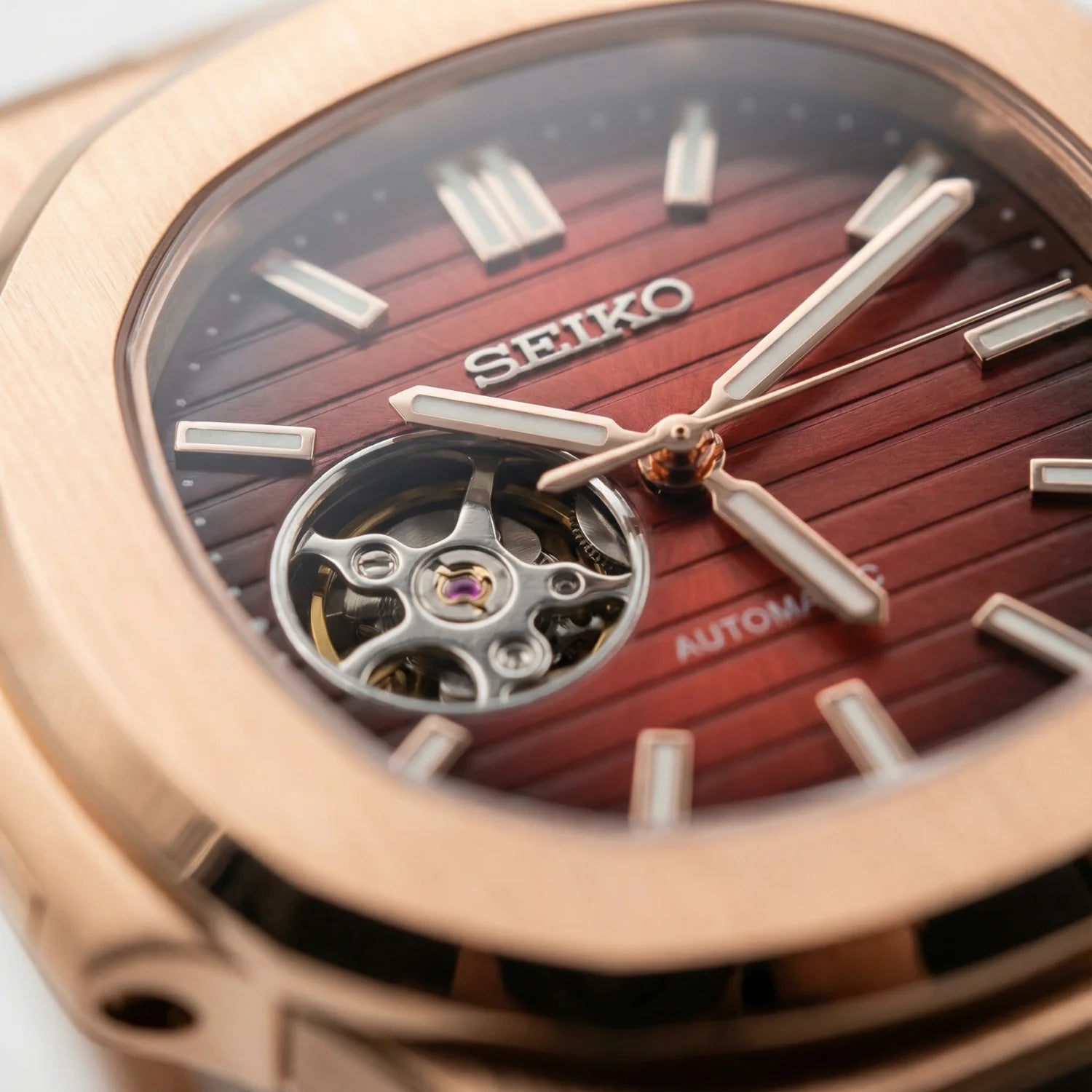 Nautiko - Rose Gold Chocolate Open Movement