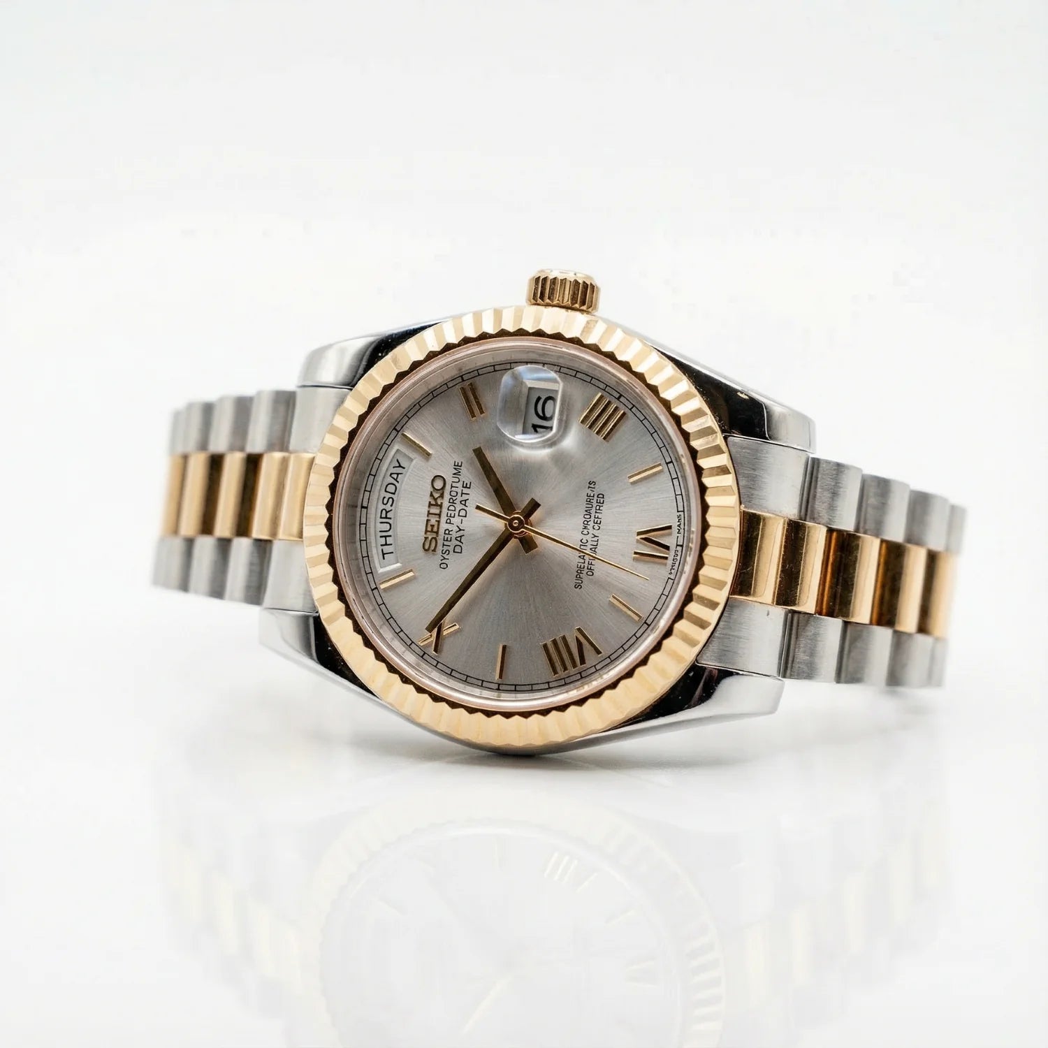 SeikoDate - Roman Silver Gold
