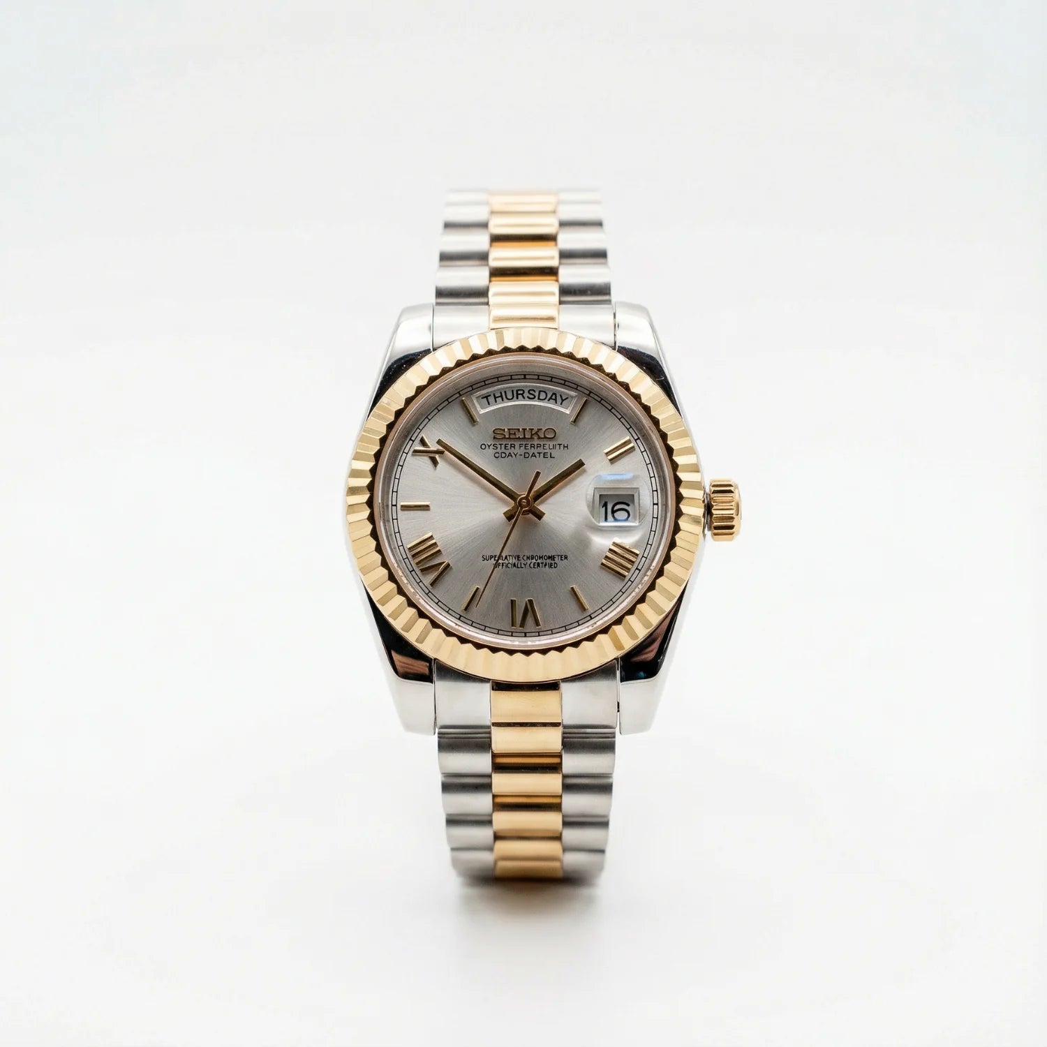 SeikoDate - Roman Silver Gold