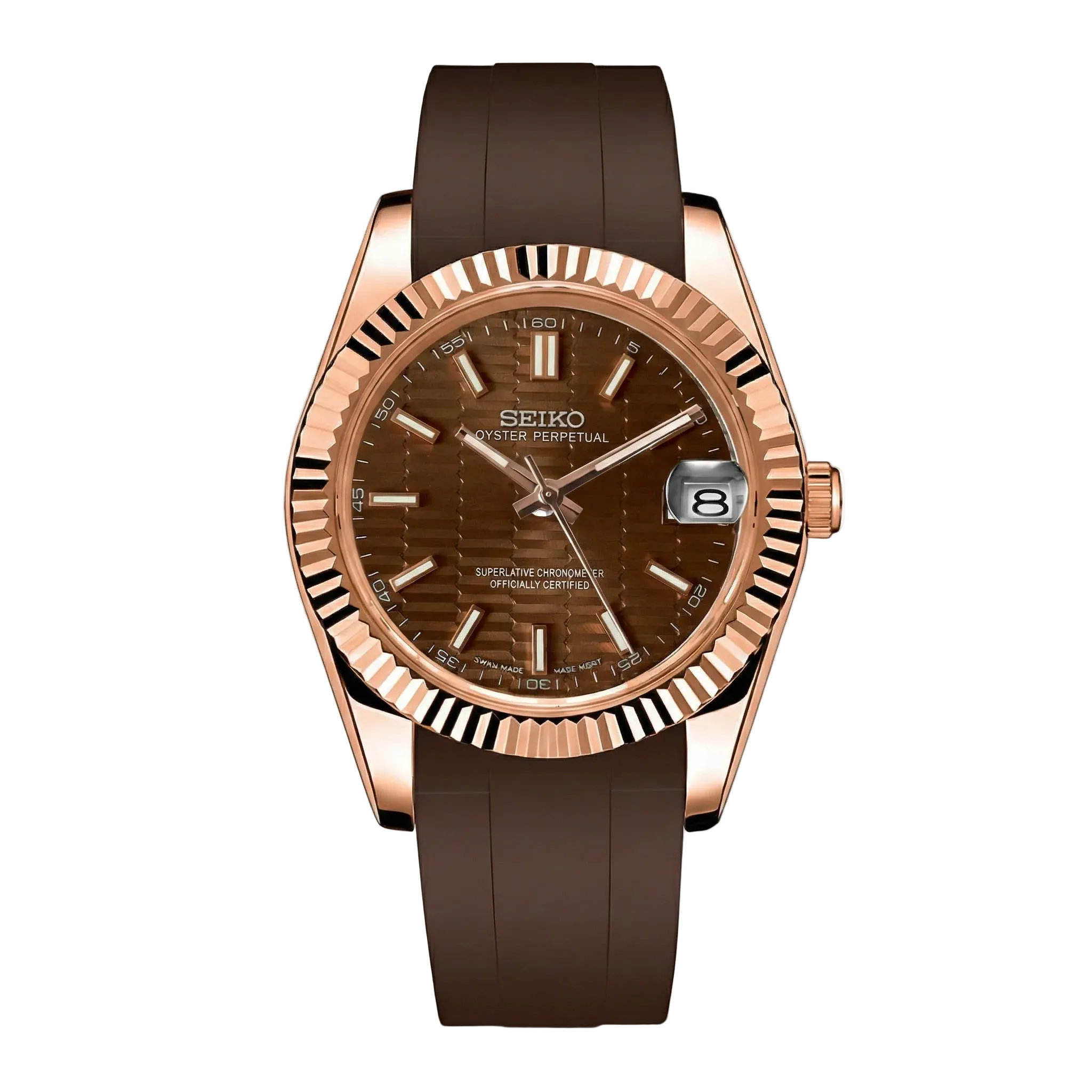 SeikoJust - Rubber Rose Gold Chocolate